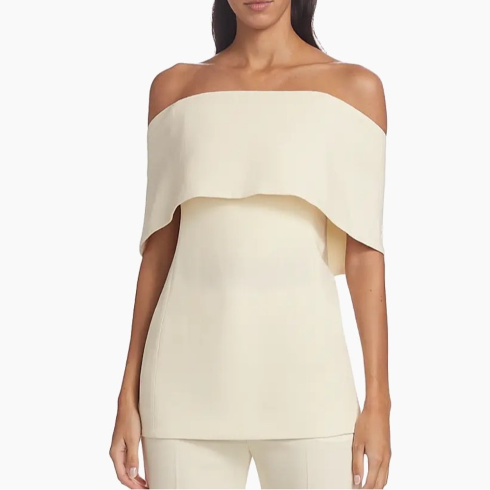 NWT Toteme Wool-Blend Off-The-Shoulder Top in Cream Sz 32 (2) & 34 (4) -l